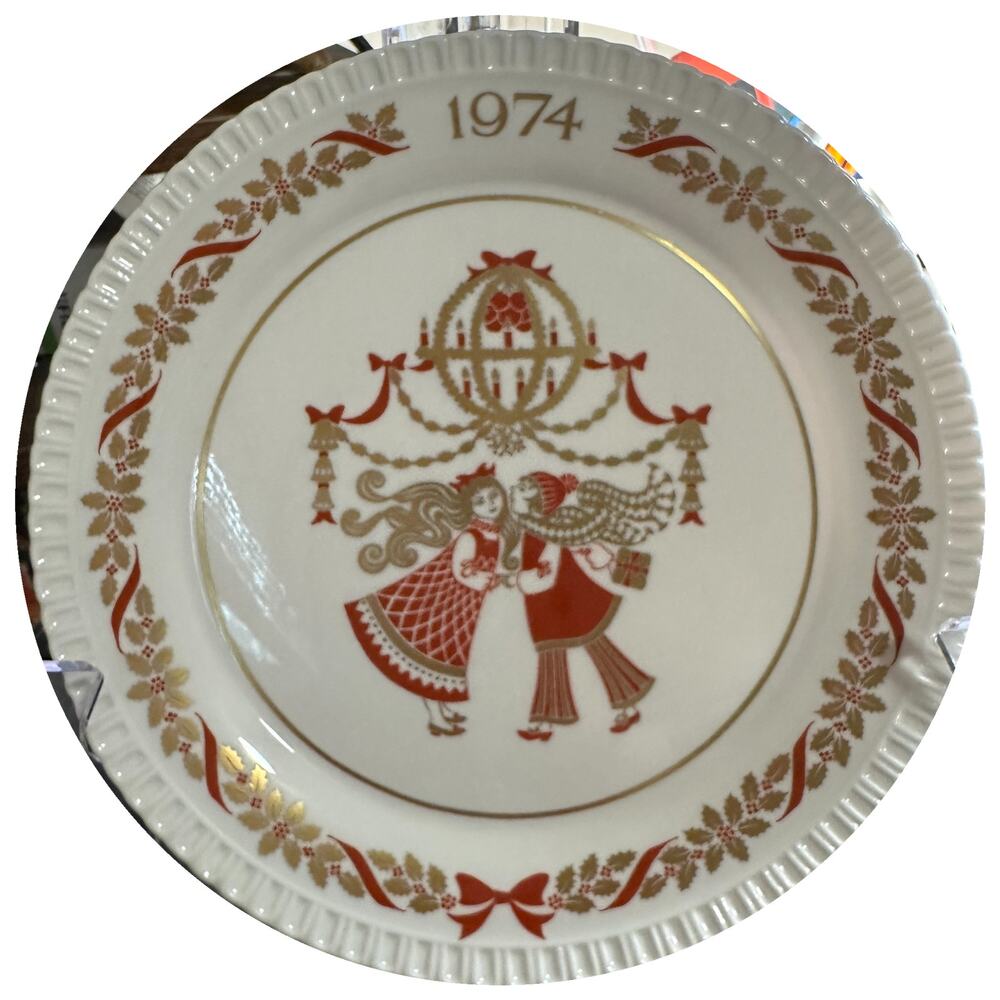 Vintage 1974 Spode Christmas Plate Deck the Halls Bone China England 5th